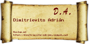 Dimitrievits Adrián névjegykártya