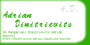 adrian dimitrievits business card